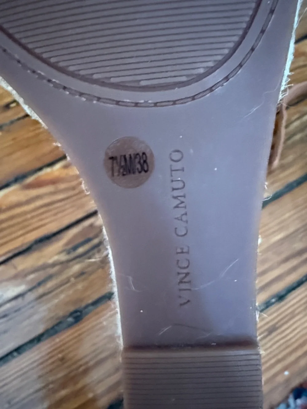 Vince Camuto Cognac Leather Espadrille Wedge Sandals - Picture 7 of 7